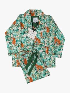 Классический пижамный комплект для детей Tiger Jungle Lola + Blake, зеленый