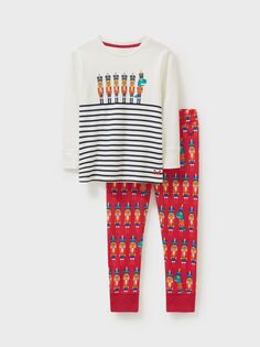 Детская пижама с принтом Щелкунчик Crew Clothing, бордо красный/мульти