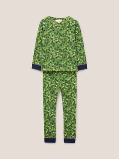Детский пижамный комплект с камуфляжным принтом White Stuff, зеленый