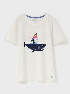 Детская футболка для виндсерфинга с изображением акулы Crew Clothing, аква блю