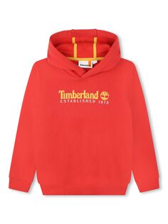 Детская толстовка с логотипом спереди Timberland, красный