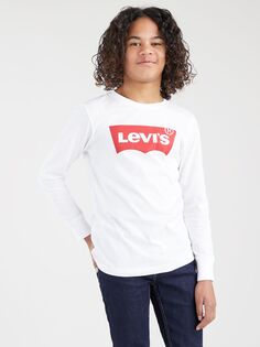 Детская футболка с логотипом Летучая мышь Levi&apos;s, белый Levis