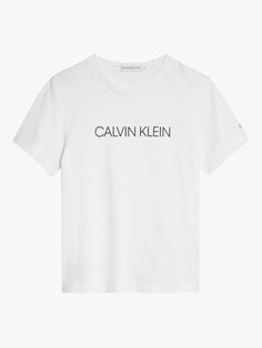 Детская институциональная футболка Calvin Klein, ярко-белый