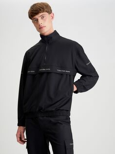 Джинсовая куртка на молнии с повторяющимся логотипом Calvin Klein, черный
