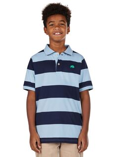 Детская хлопковая рубашка-поло в полоску с большим обручем Raging Bull, темно-синий/мульти