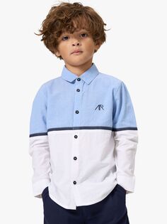 Детская рубашка в стиле колор-блок Hank Angel &amp; Rocket, синий/мульти