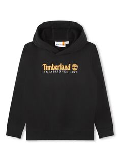 Детская толстовка с логотипом спереди Timberland, черный