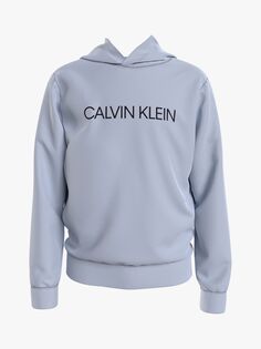 Детская хлопковая толстовка с логотипом учреждения Calvin Klein, светло-серый вереск