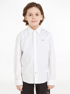 Детская оксфордская рубашка из органического хлопка стрейч Tommy Hilfiger, белый