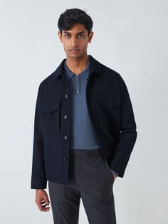 Короткая шерстяная куртка с двумя карманами Kin, темно-синий