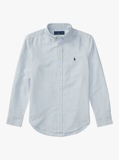 Детская оксфордская рубашка Polo в тонкую полоску Ralph Lauren, синий