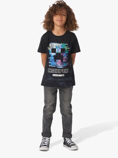 Детская футболка Creeper Minecraft Angel &amp; Rocket, черный