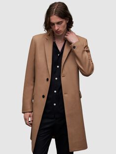 Пальто из смесовой шерсти Jemison AllSaints, кэмел браун