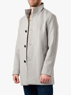 Пальто Lynmouth из смесовой шерсти с воротником-воронкой Guards London, серебристо-серый