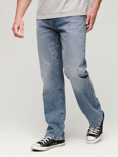 Винтажные прямые джинсы из органического хлопка Superdry, средний синий