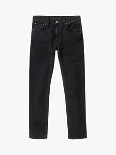 Джинсы узкого кроя Lean Dean Nudie Jeans, черное небо