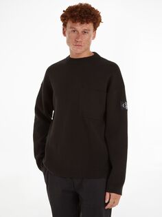 Джинсовый пуловер с плиссировкой Calvin Klein, черный