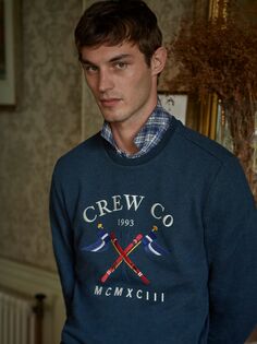 Джемпер с графическим рисунком Crew Clothing, синий/мульти