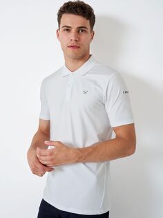Умная рубашка-поло для гольфа Crew Clothing, белый
