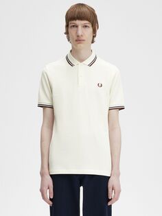 Рубашка поло стандартного кроя с двумя кончиками Fred Perry, экрю