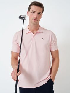Умная рубашка-поло для гольфа Crew Clothing, светло-розовый