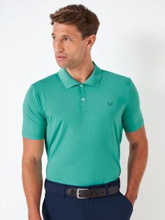Умная рубашка-поло для гольфа Crew Clothing, бирюзово-зеленый