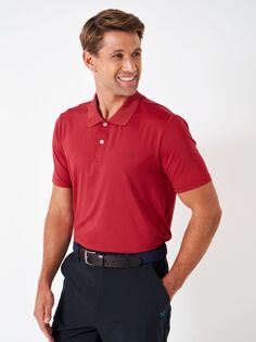 Умная рубашка-поло для гольфа Crew Clothing, средний красный