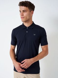 Умная рубашка-поло для гольфа Crew Clothing, темно-синий