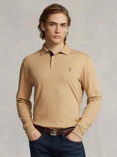 Рубашка поло из мягкого хлопка приталенного кроя Polo Ralph Lauren, кэмел