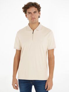 Рубашка-поло на молнии Calvin Klein, каменно-бежевый