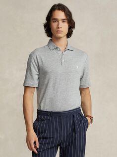 Поло Топ-поло из льняной смеси Ralph Lauren, серый