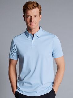 Рубашка-поло из джерси с короткими рукавами Charles Tyrwhitt, голубое небо