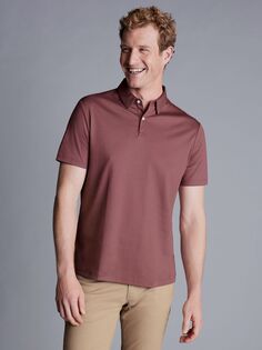 Рубашка-поло из джерси с короткими рукавами Charles Tyrwhitt, бордовый розовый
