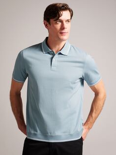 Рубашка поло Erwen с короткими рукавами и обычной текстурой Ted Baker, светло-синий