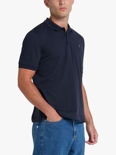 Текстурированная рубашка-поло с короткими рукавами Volvo Farah, темно-синий