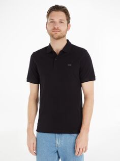 Узкая рубашка-поло из эластичного пике Calvin Klein, ск черный