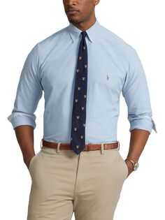Спортивная рубашка Polo Big &amp; Tall с длинными рукавами Ralph Lauren, синий