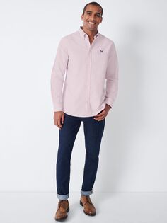 Классическая оксфордская рубашка Crew Clothing, розовый