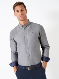 Классическая оксфордская рубашка Crew Clothing, светло-серый
