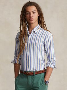 Рубашка Polo Custom Fit в полоску из Оксфорда Ralph Lauren, синий/мульти