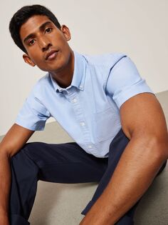 Рубашка стандартного кроя с коротким рукавом John Lewis, синий