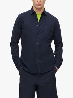 Рубашка BOSS Mysoft 2 Slim Fit из хлопка и джерси HUGO BOSS, темно-синий