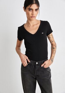 Базовая футболка Tommy Jeans SLIM ESSENTIAL, черный