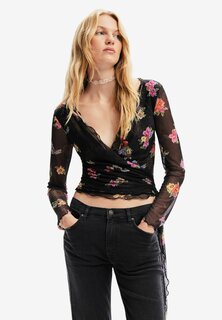 Блузка Desigual WRAP FLORAL, черный