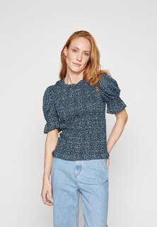 Блузка GAP ТОП PUFF SLEEVE SMOCKED, разноцветный