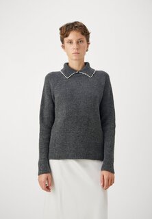 Свитшот ONLY ONLCUTE COLLAR, цвет dark grey melange/white