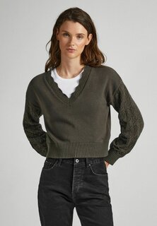 Свитшот Pepe Jeans DAMARA V NECK, цвет olive green