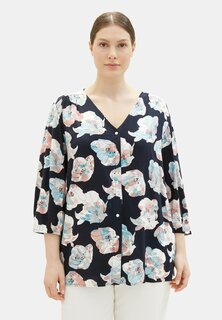 Блузка TOM TAILOR MIT V-AUSSCHNITT, цвет tie dye flower design