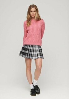 Свитшот Superdry DROPPED SHEULDER CABLE CREW, цвет nappa pink twist