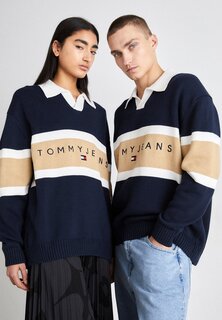 Свитшот Tommy Jeans TROPHY NECK RUGBY UNISEX, тёмно-синий